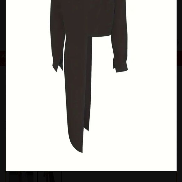 Vibrant Asymmetrical Chic Shirt - Solid Button Front, Long Sleeve - Picture 4 of 6